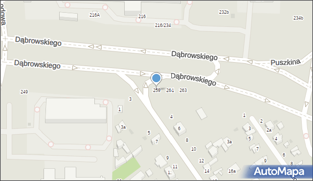 Łódź, Dąbrowskiego Jarosława, gen., 259, mapa Łodzi