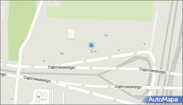 Łódź, Dąbrowskiego Jarosława, gen., 72, mapa Łodzi