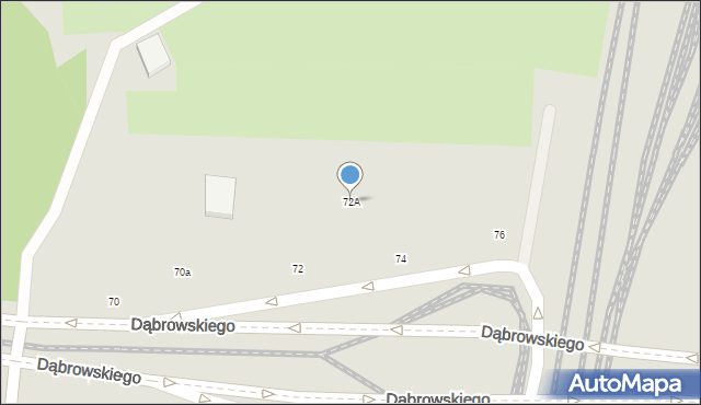 Łódź, Dąbrowskiego Jarosława, gen., 72A, mapa Łodzi