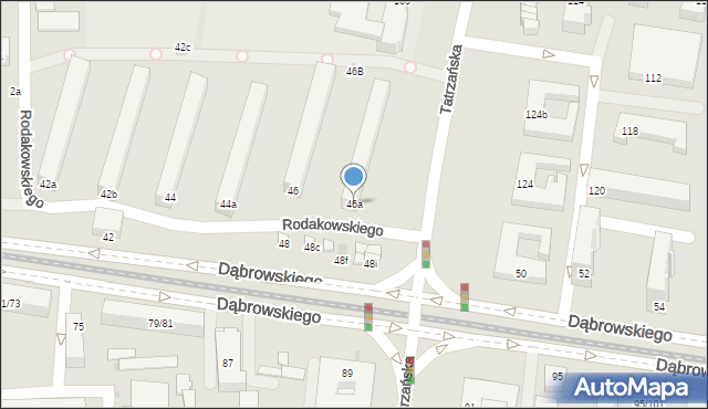 Łódź, Dąbrowskiego Jarosława, gen., 46a, mapa Łodzi