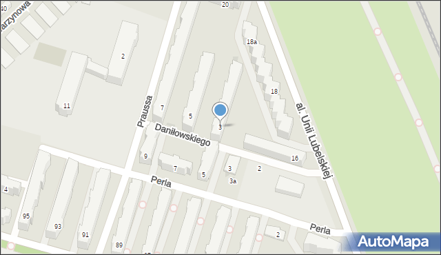 Łódź, Daniłowskiego Gustawa, 3, mapa Łodzi