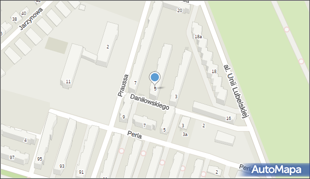 Łódź, Daniłowskiego Gustawa, 5, mapa Łodzi