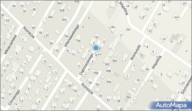 Łomianki, Dąbrowskiego Jana, 8, mapa Łomianki