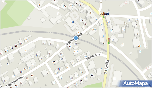 Lubań, Dąbrowskiego Jarosława, gen., 38, mapa Lubań
