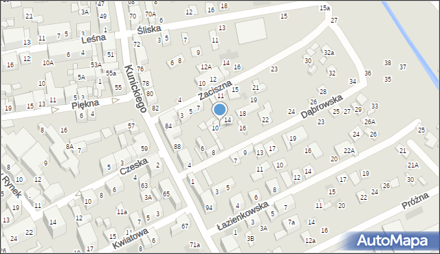 Lublin, Dąbrowska, 12, mapa Lublina