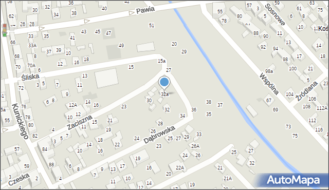 Lublin, Dąbrowska, 32a, mapa Lublina