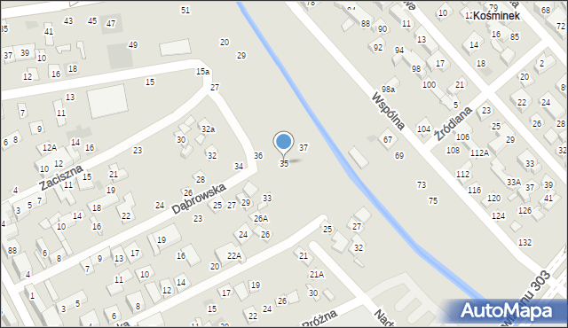 Lublin, Dąbrowska, 35, mapa Lublina