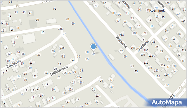 Lublin, Dąbrowska, 37, mapa Lublina