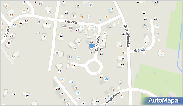 Lublin, Dąbrówki, 5, mapa Lublina