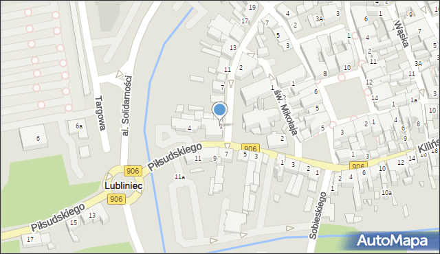 Lubliniec, Damrota Konstantego, ks., 1, mapa Lubliniec