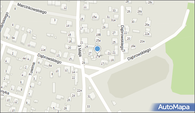 Luboń, Dąbrowskiego Henryka, gen., 17a, mapa Luboń