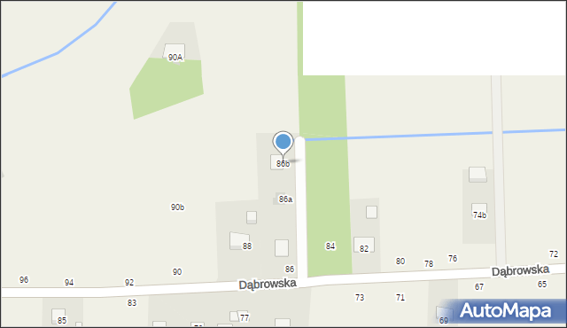 Luszowice, Dąbrowska, 86b, mapa Luszowice