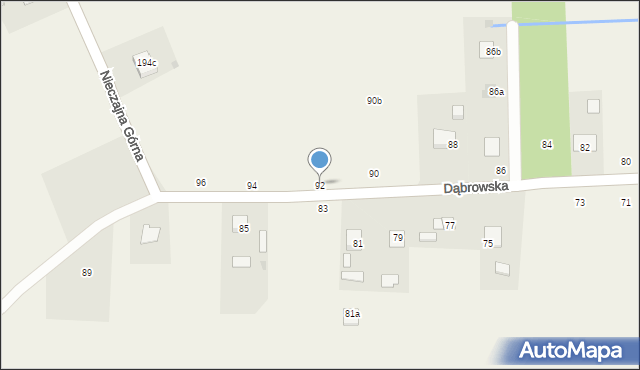Luszowice, Dąbrowska, 92, mapa Luszowice