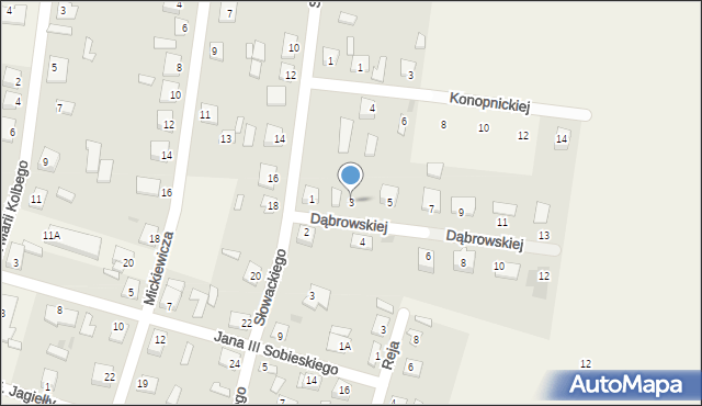 Mała Wieś, Dąbrowskiej Marii, 3, mapa Mała Wieś