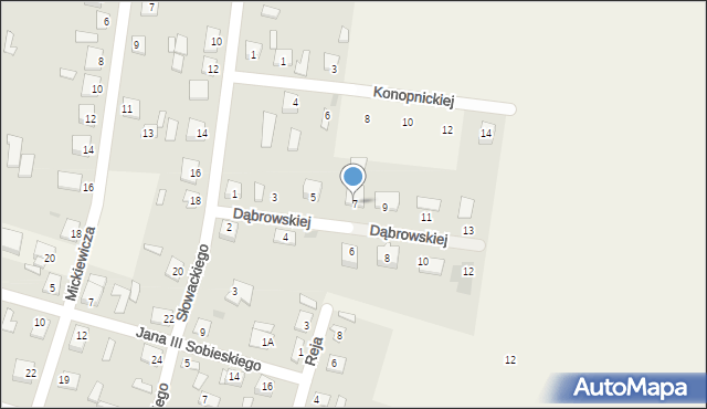 Mała Wieś, Dąbrowskiej Marii, 7, mapa Mała Wieś