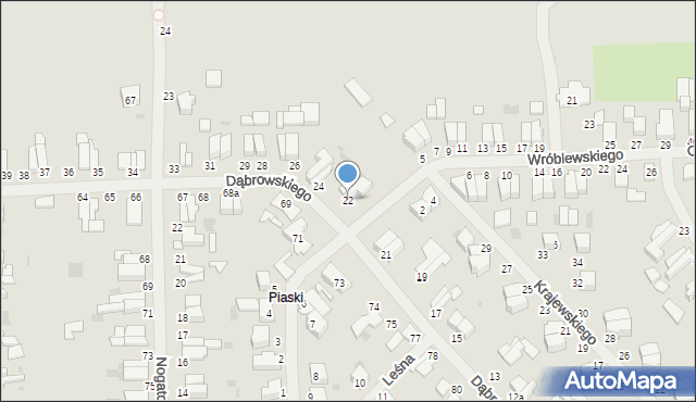 Malbork, Dąbrowskiego Jarosława, gen., 22, mapa Malborka