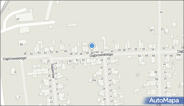 Malbork, Dąbrowskiego Jarosława, gen., 44, mapa Malborka