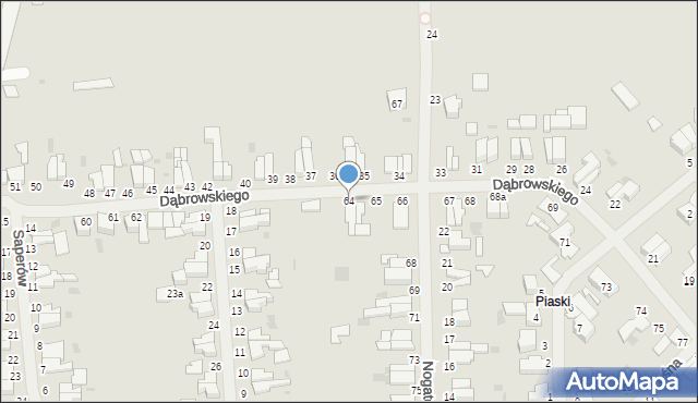 Malbork, Dąbrowskiego Jarosława, gen., 64, mapa Malborka