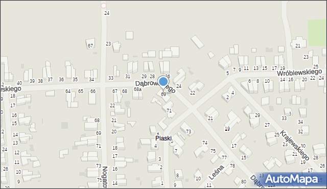 Malbork, Dąbrowskiego Jarosława, gen., 69, mapa Malborka