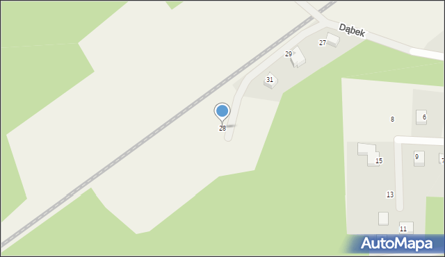 Męcikał, Dąbek, 28, mapa Męcikał