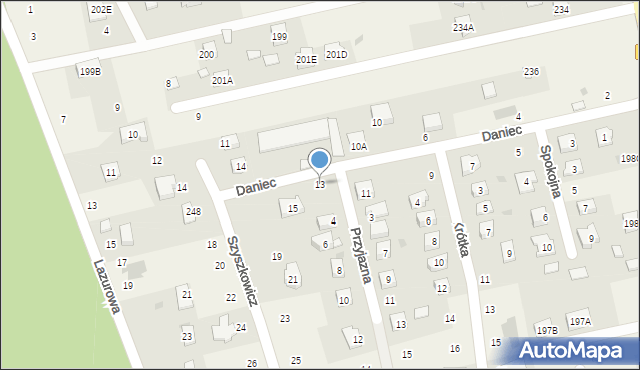 Mętów, Daniec Marii, 13, mapa Mętów