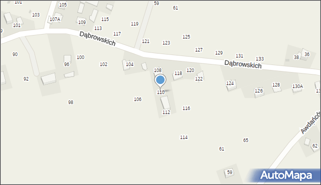 Michałowice, Dąbrowskich, 110, mapa Michałowice