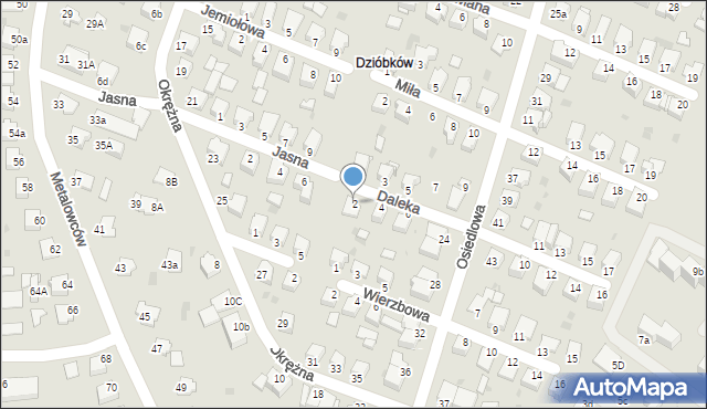 Mielec, Daleka, 2, mapa Mielca