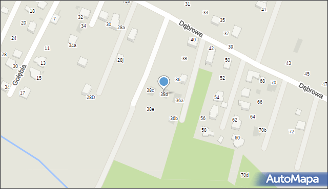 Mikołów, Dąbrowa, 38d, mapa Mikołów