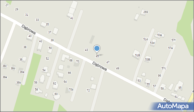 Mikołów, Dąbrowa, 45, mapa Mikołów