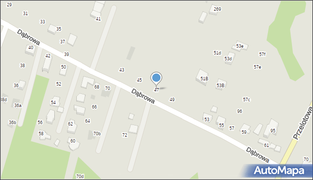 Mikołów, Dąbrowa, 47, mapa Mikołów