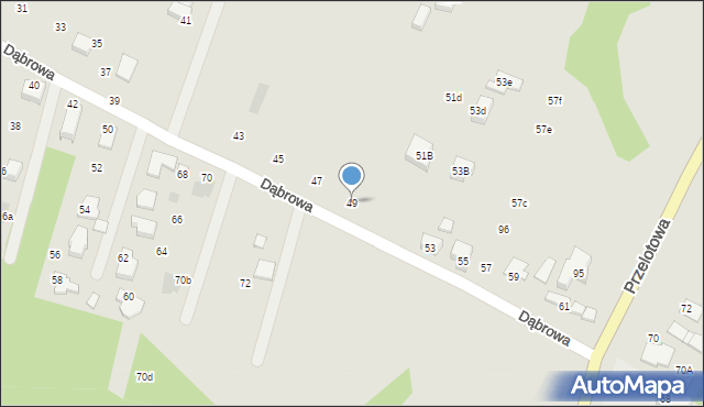 Mikołów, Dąbrowa, 49, mapa Mikołów