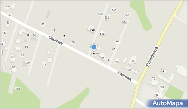 Mikołów, Dąbrowa, 53, mapa Mikołów