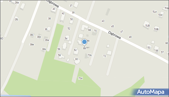 Mikołów, Dąbrowa, 64, mapa Mikołów