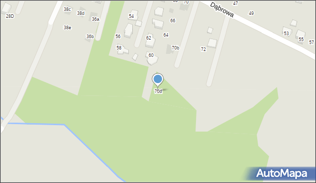 Mikołów, Dąbrowa, 70d, mapa Mikołów
