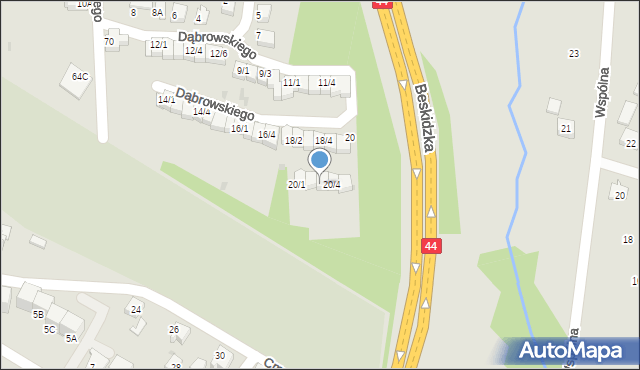 Mikołów, Dąbrowskiego Henryka, gen., 20/3, mapa Mikołów