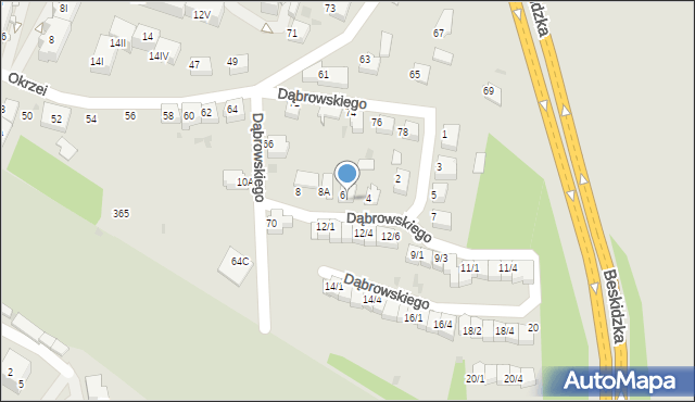 Mikołów, Dąbrowskiego Henryka, gen., 6A, mapa Mikołów