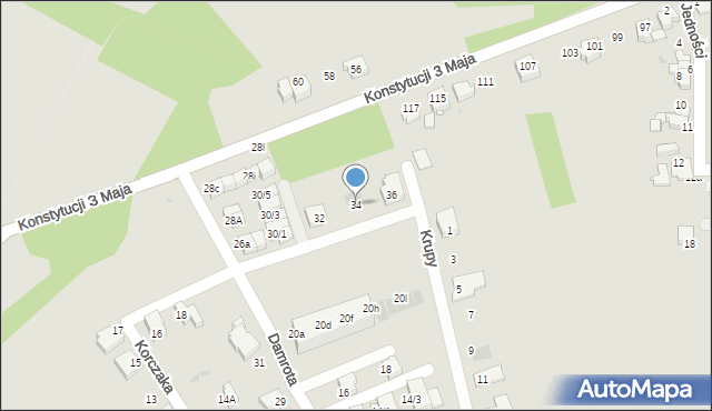 Mikołów, Damrota Konstantego, 34, mapa Mikołów