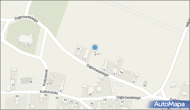 Minkowice Oławskie, Dąbrowskiego Henryka, gen., 3, mapa Minkowice Oławskie