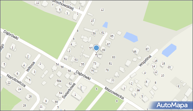 Mińsk Mazowiecki, Dąbrówki, 71, mapa Mińsk Mazowiecki