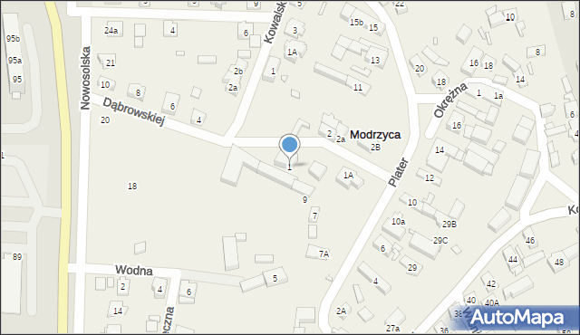 Modrzyca, Dąbrowskiej Marii, 1, mapa Modrzyca