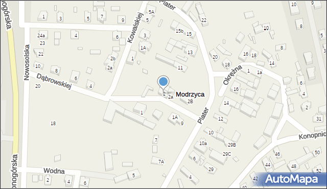 Modrzyca, Dąbrowskiej Marii, 2, mapa Modrzyca