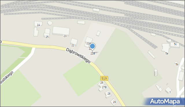 Morąg, Dąbrowskiego Henryka, gen., 22B, mapa Morąg