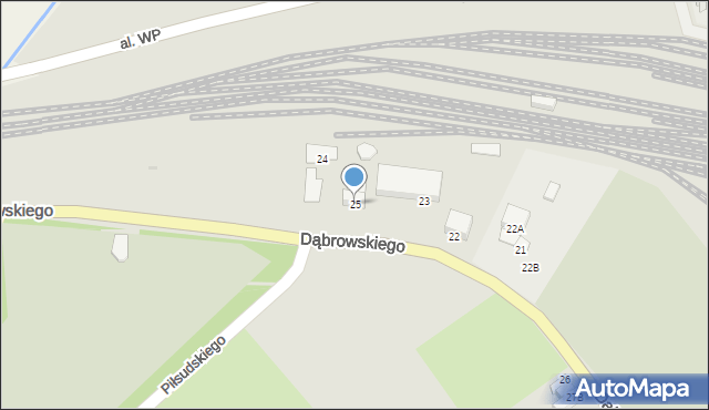 Morąg, Dąbrowskiego Henryka, gen., 25, mapa Morąg