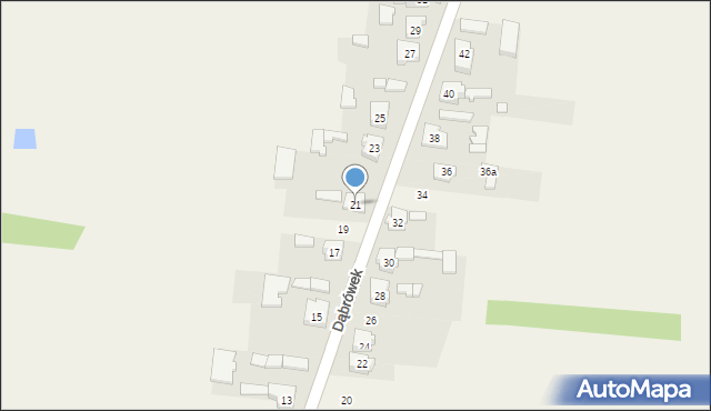 Mysłaków, Dąbrówek, 21, mapa Mysłaków