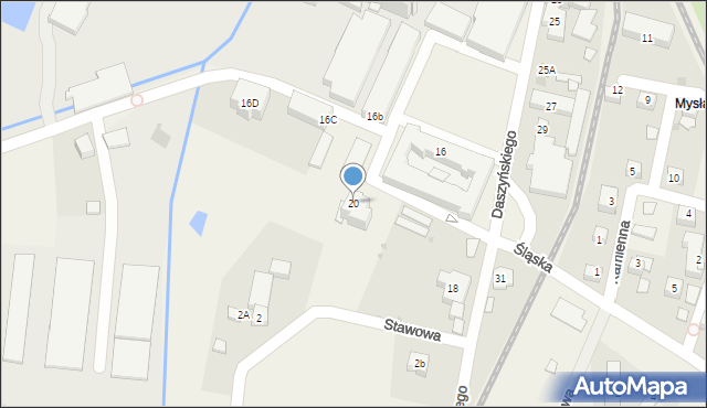 Mysłakowice, Daszyńskiego Ignacego, 20, mapa Mysłakowice