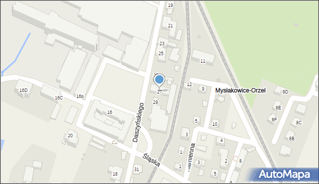 Mysłakowice, Daszyńskiego Ignacego, 27, mapa Mysłakowice