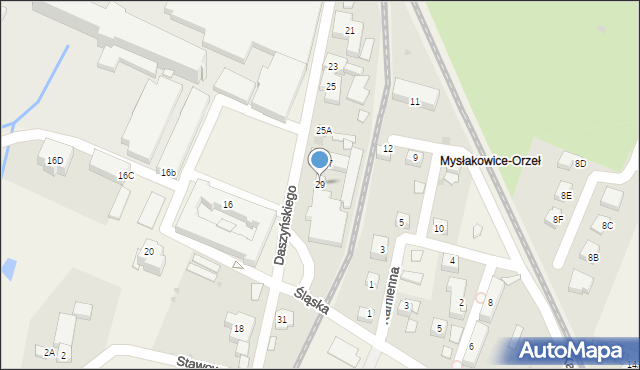 Mysłakowice, Daszyńskiego Ignacego, 29, mapa Mysłakowice