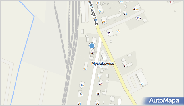 Mysłakowice, Daszyńskiego Ignacego, 4, mapa Mysłakowice