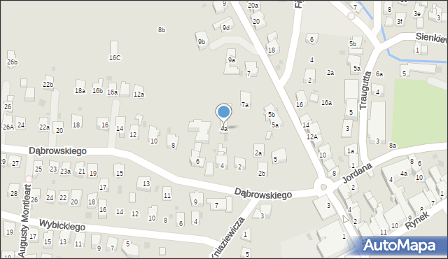 Myślenice, Dąbrowskiego Henryka, gen., 4a, mapa Myślenice