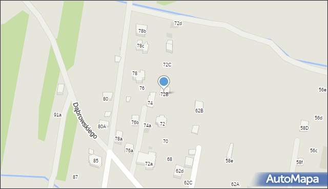 Myślenice, Dąbrowskiego Henryka, gen., 72B, mapa Myślenice